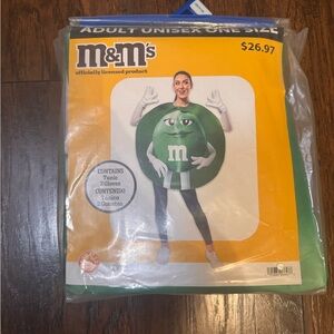 M&M’S Adult Costume Green Tunic With Gloves One Size Fits Most NWT